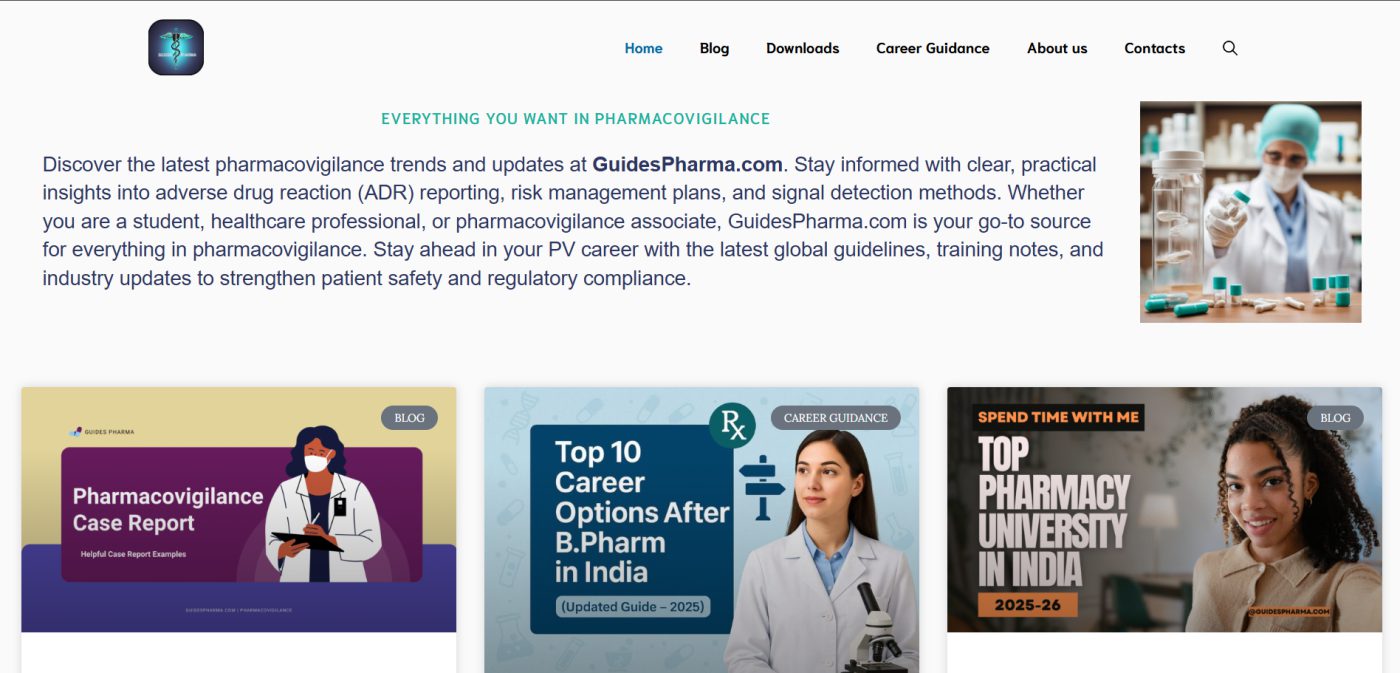 Guides Pharma — website designed and developed by Digrow World, Gorakhpur